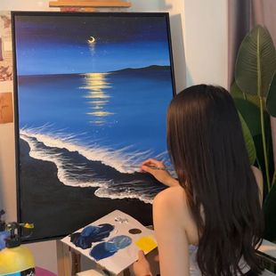 饰画数字油画手绘手工填色颜料 石英砂丙烯肌理画材料工具包全套装