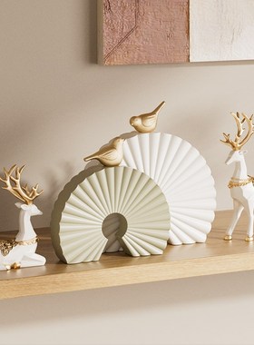 高级感设计师艺术摆件姹寂风客厅玄关电视柜摆设美式复古软装装饰