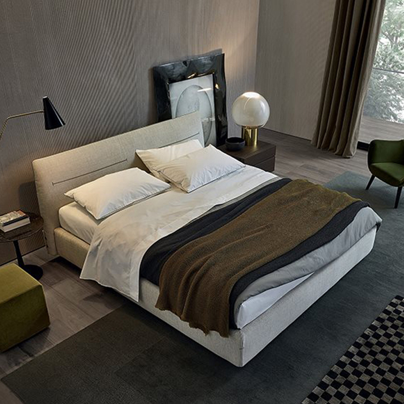 华意空间poliform床极简北欧棉麻布艺床设计师jacqueline小户型1.