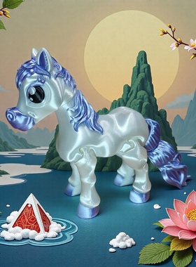 新年马生肖手办多关节可活动模型创意桌面摆件儿童玩具梦幻超炫3d