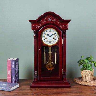 复古高档机械座钟老式大号实木台式钟表家用报时台钟客厅机械钟表