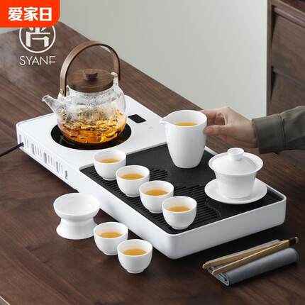 茶盘茶具套装家用2024新款陶瓷一整套高档客厅小型茶台烧水壶一体