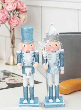 圣诞蓝色胡桃夹子胡桃兵30CM 木偶胡桃人SB58608 圣诞装饰摆件