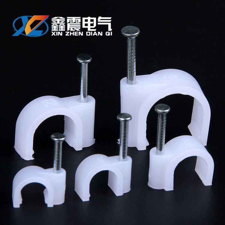 供应 钢钉线卡圆形6 8 10 12 16mm宽带电话电线网固定卡扣管卡子