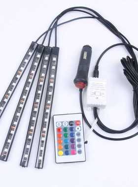 5050RGB 12LEDs氛围灯脚底灯汽车装饰灯车室内七彩气氛灯氛围灯