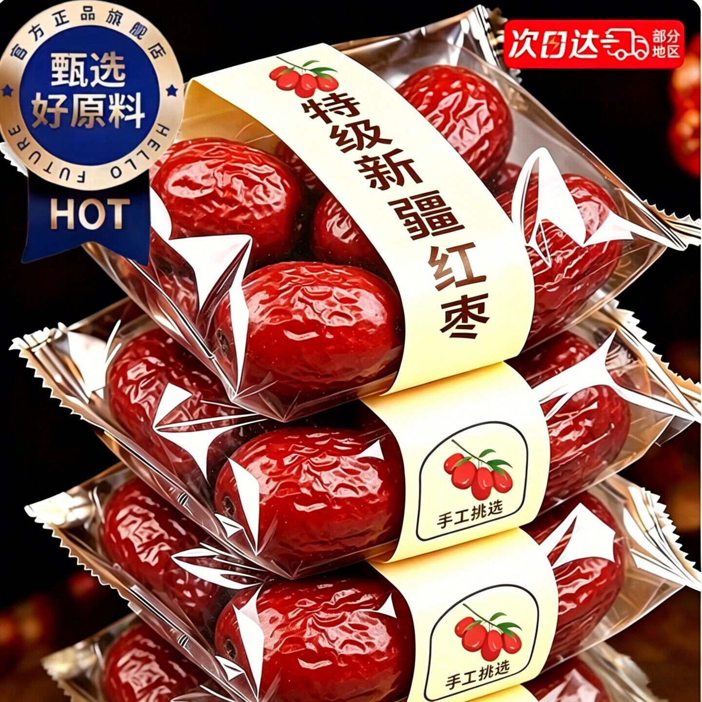2斤精选新疆好枣免洗干净无沙香甜枣肉小核红枣日常零食煲汤煮粥