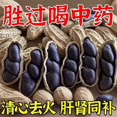 云南特产富硒黑花生带壳黑花生