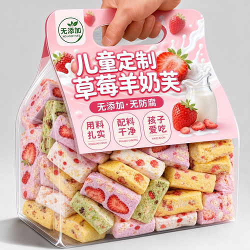 草莓羊奶芙拉丝长条雪花酥多口味