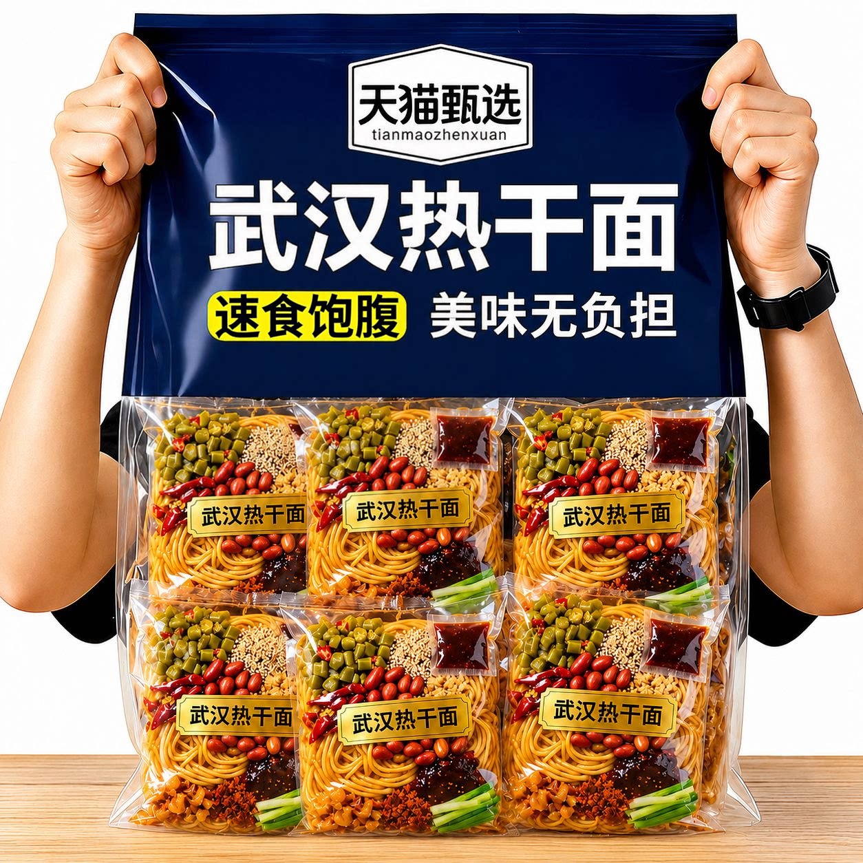 正宗武汉热干面大汉口碱水面挂面条湖北特产早餐方便速食拌面小吃