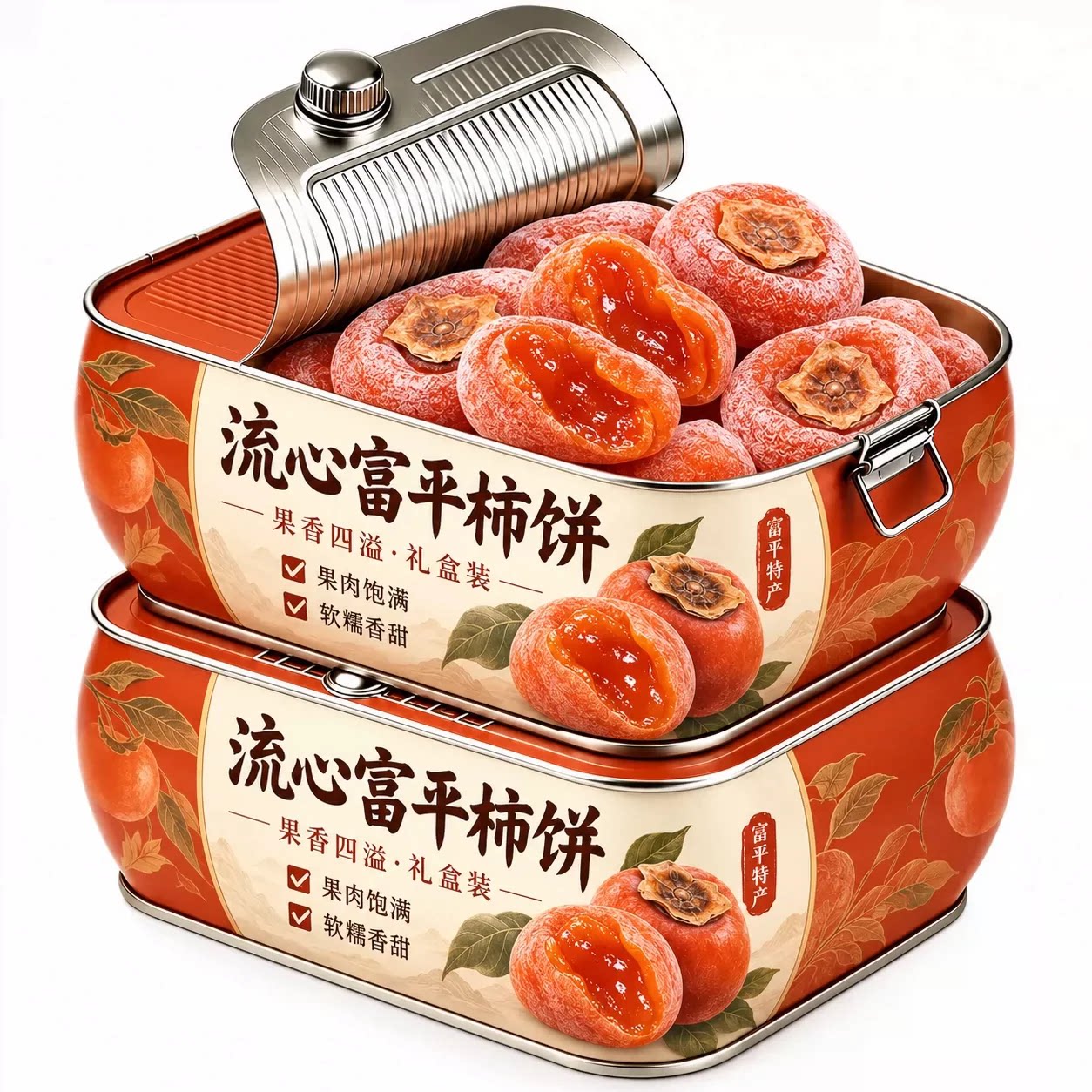 顺丰包邮！2026新货富平柿饼特级老式霜降流心吊柿子农家独立包装