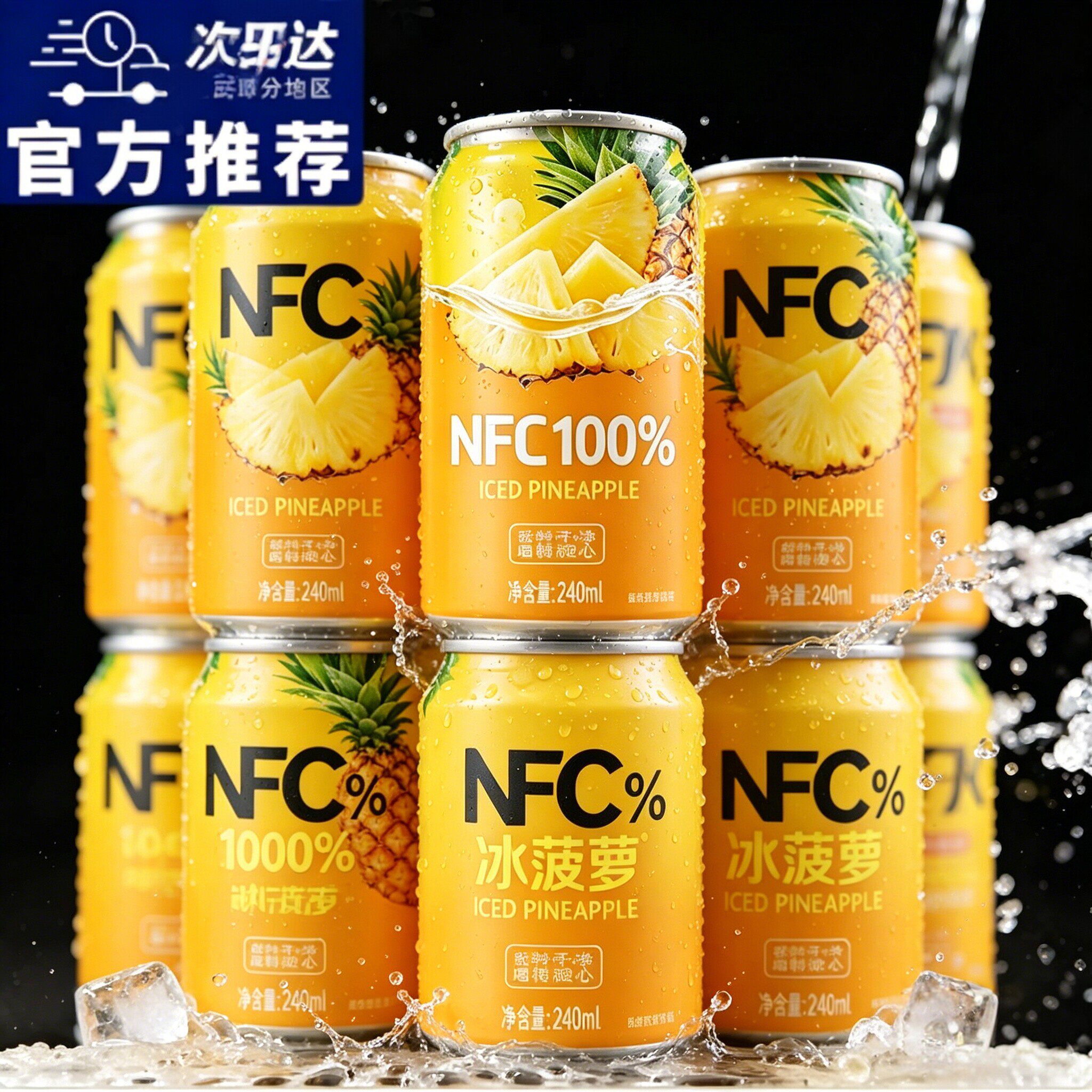 菠萝汁饮料官方旗舰店100%nfc现鲜榨菠萝汁无添加0脂清爽解腻