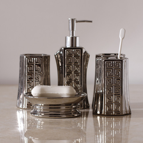 奢华欧式创意陶瓷五件套浮雕浴室用品卫生间牙刷杯漱口杯洗漱套装