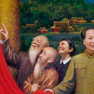 刘宇一开国大典共铸乾坤办公会议室横版 饰油画 大幅伟人背景墙壁装