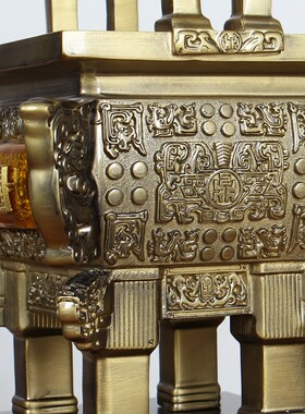 鼎盛千秋古铜鼎摆件办公桌仿古摆设工艺礼品开业送礼家居装饰品