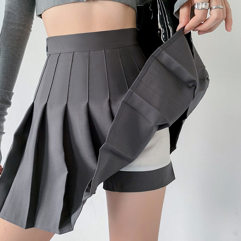 灰色百褶裙女半身裙春秋2022年新款秋冬季毛呢高腰显瘦a字裙短裙,女装/女士精品,半身裙,淘宝优惠券,粉丝福利购,淘宝优惠卷