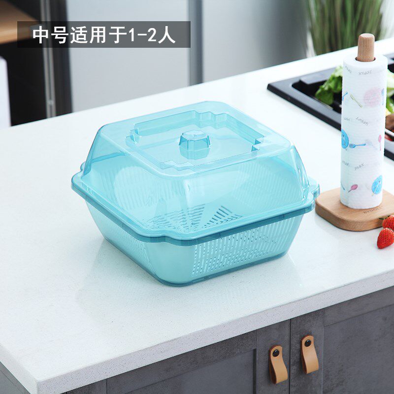 厨房带盖碗盆碗碟家用柜置物架子装碗筷收纳盒塑料沥水碗架放碗箱