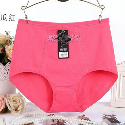 大码带兜纯棉内裤女中老年棉质面料有口袋妈妈中高腰收腹三角裤头