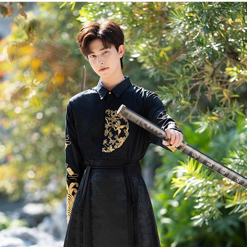 2024龙年汉服成人男款中国风唐装衬衫金玉龙纹马面裙国潮两件套装,女装/女士精品,汉服半身裙,淘宝优惠券,粉丝福利购,淘宝优惠卷