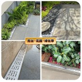 花园304不锈钢排水沟u型槽厨房排水槽地漏成品迷你地沟下水道盖板
