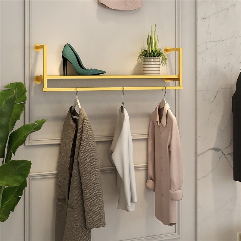 服装店展示架上墙男女童装店壁挂式衣服架铁艺正侧挂衣架墙上货架