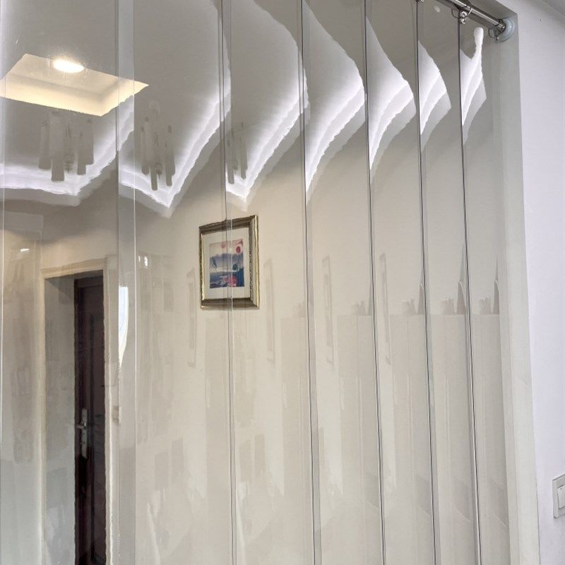 免打孔门帘透明塑料pvc皮帘子挡风隔断可推拉防尘防空调冷气挂帘