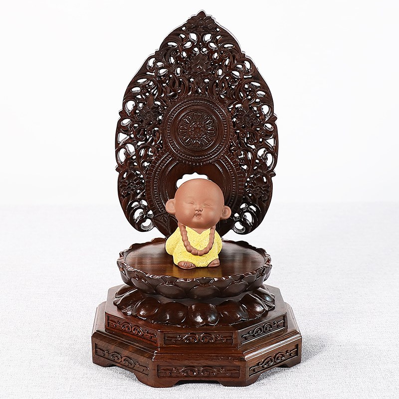 供奉座台神像佛像观音菩萨关公财神加高垫高托架实木底座莲花圆形