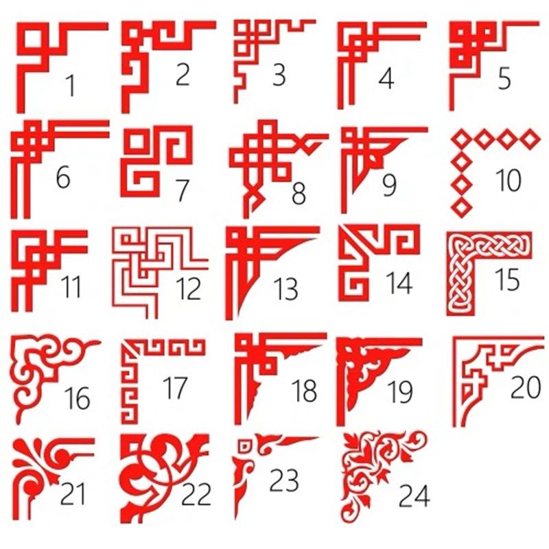 福字角花喷漆模板定制镂空福字花边卷帘门墙体漆影壁墙背景墙模版