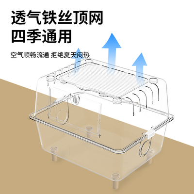 芦丁鸡饲养箱透明亚克力专用品造景鸡窝全套卢丁鸡的房子观赏笼子