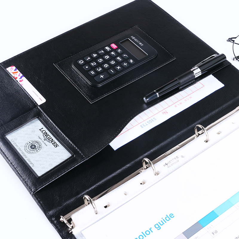 皮质商务合同夹签约夹 销售文件夹A4夹销讲经理夹定制LOGO资料夹