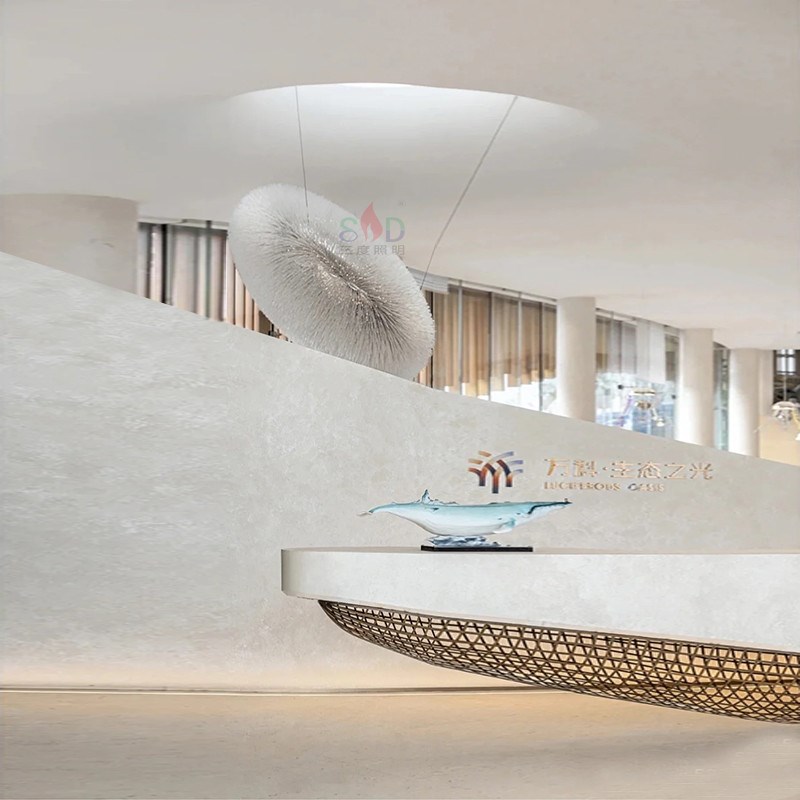 个性创意海胆造型吊灯酒店大堂商场中庭餐厅吧台酒吧KTV售楼部沙