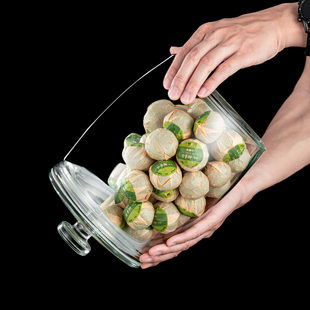 加厚玻璃密封茶叶罐空瓶陈皮储存罐大号储物罐干货广口中药展示瓶