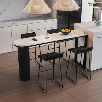 轻奢岩板吧台桌简约家用客厅玄关隔断柜水吧台厨房中岛台餐桌一体