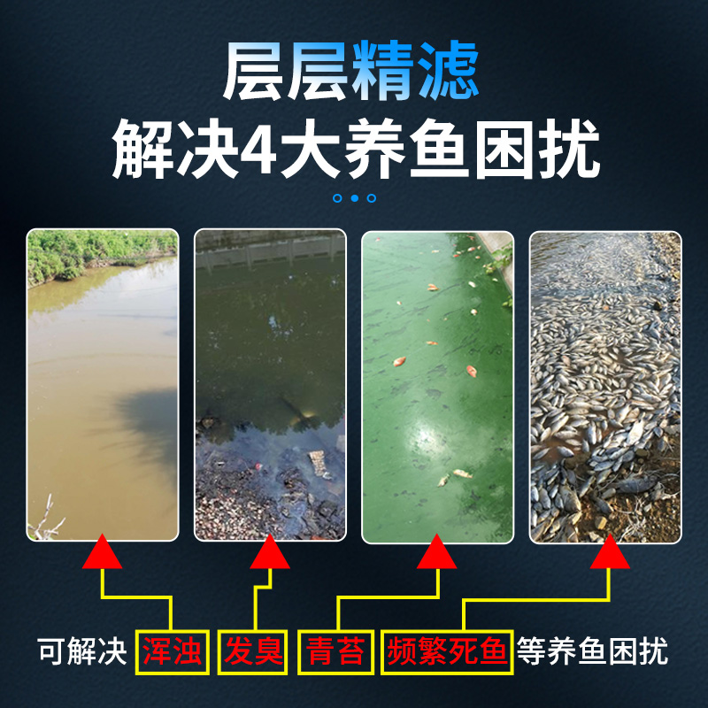 鱼池过滤器系统净化水循环室外庭院底滤滴流不锈钢过滤设备大水泵