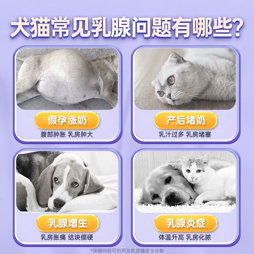 宠医到猫咪狗狗乳癖消爱双理片宠物用乳腺炎假孕非药涨奶回奶子宫