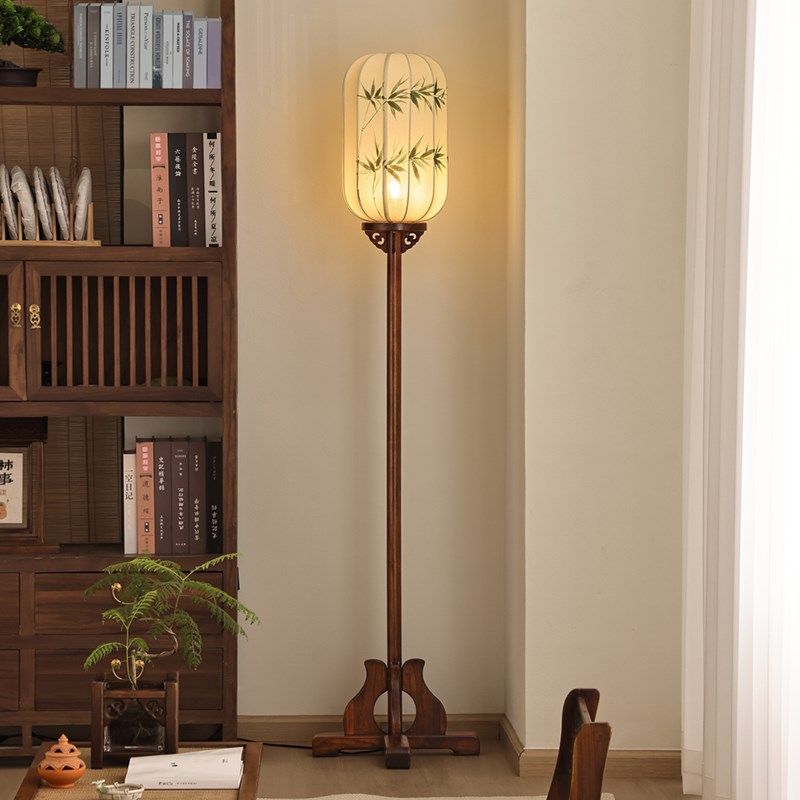异丽新中式禅意覆古客厅宋式美学台灯民宿书房实木中古风落地灯