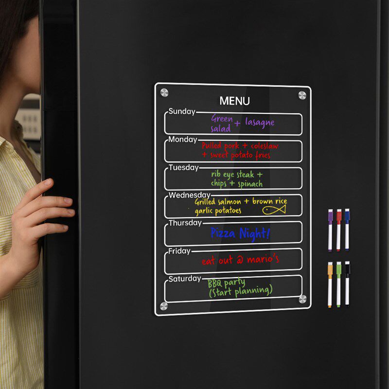 TYU620-631磁吸亚克力菜单周计划记事留言板菜谱可擦写磁性冰箱贴