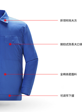 纯棉工作服套装男蓝色夏季薄款短袖电力焊工地劳保服车间厂服定制
