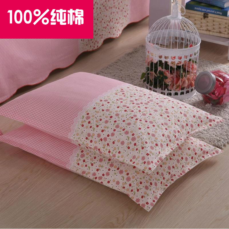 纯棉斜纹枕套一对4874卡通碎花学生条纹全棉枕头套枕芯套包邮