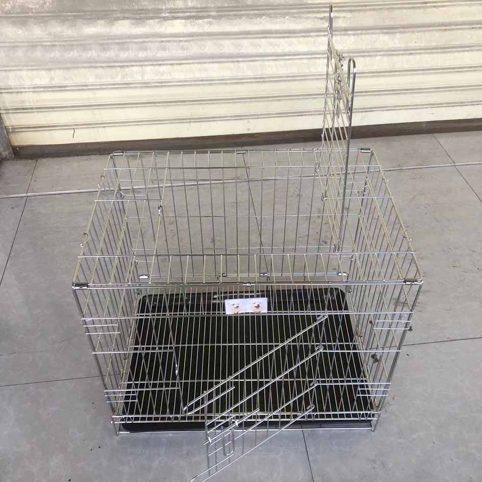 不锈钢狗笼宠物折叠狗笼子不生锈带厕所易清洗中小型犬室内室外笼