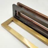 新框玻璃门拉手黑色大门把手白色扶手侧装 推拉对装