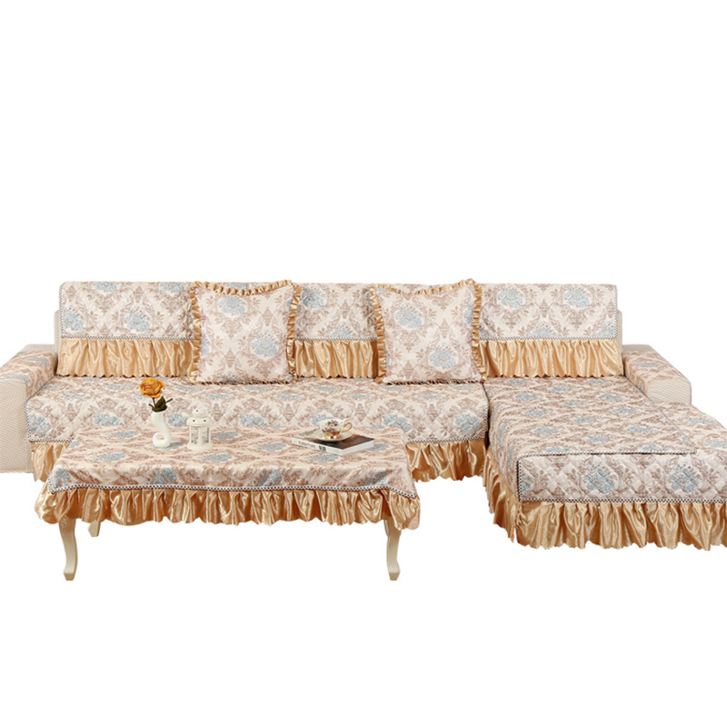 四季亚麻沙发垫欧式蕾丝布艺时尚防滑皮沙发坐垫子沙发巾沙发套罩