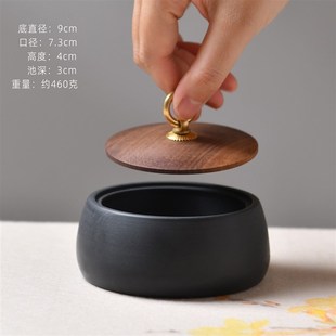赵北原石砚台书法专用可研墨池大容量砚池毛笔书法墨盒带盖子不干