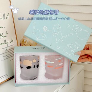 可爱猫爪杯办公室家用喝水杯2024新款水杯女生玻璃杯学生宿舍杯子