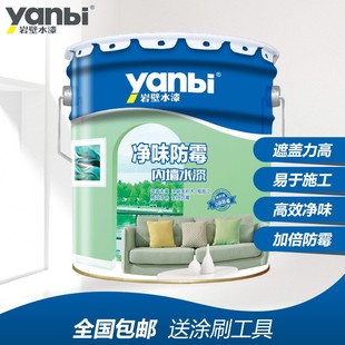 岩壁水漆 乳胶漆 净味防霉墙面漆15L 白色 内墙 刷墙油漆涂料