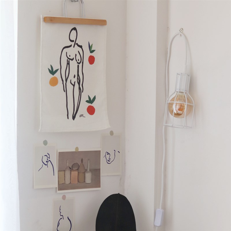 WULI HOME壁挂小夜灯黑白灯罩卧室装饰床头挂灯暖白光LED幻彩灯泡