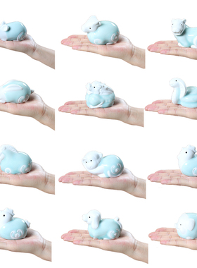 12属相生肖陶瓷创意龙摆件全套小狗鸡可爱马牛手把件卡通十二猴子