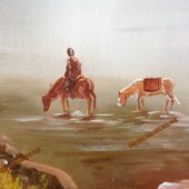 包邮 餐厅 饰画办公室聚宝盆欧式 油画手绘古典山水客厅风景玄关装