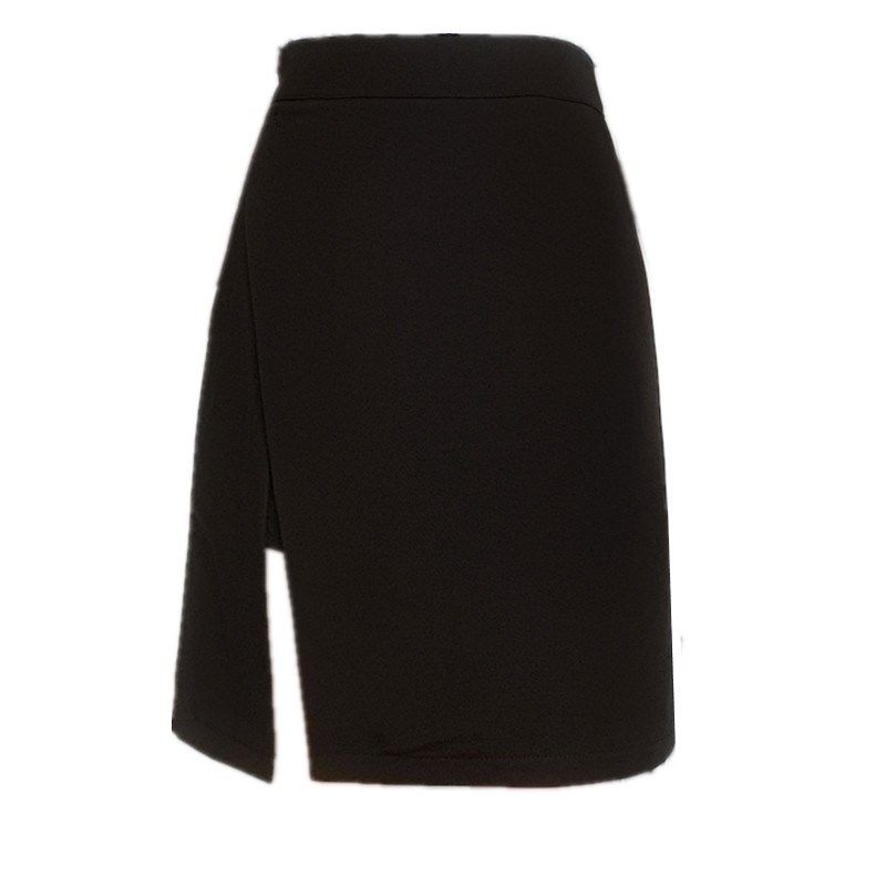 大码直筒高腰a字中裙胖mm夏季遮胯显瘦黑色半身裙设计感西装裤裙