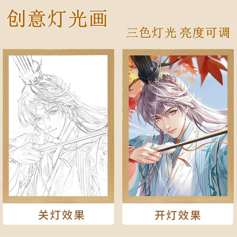 代号鸢周边灯光画孙策傅融刘辩左慈袁基照片成品摆台礼品小夜灯