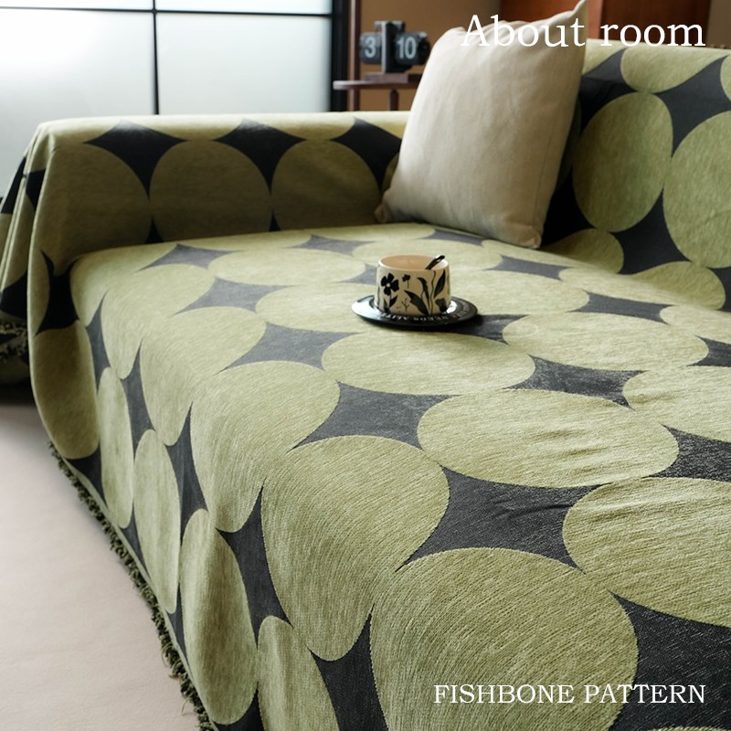 中古风沙发垫雪尼尔四季通用防滑沙发盖毯盖布高级感全盖沙发巾